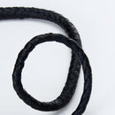 1Pc Black Cowhide Wooden Hand-braided Leather Pull Whip Bullwhip with Handle