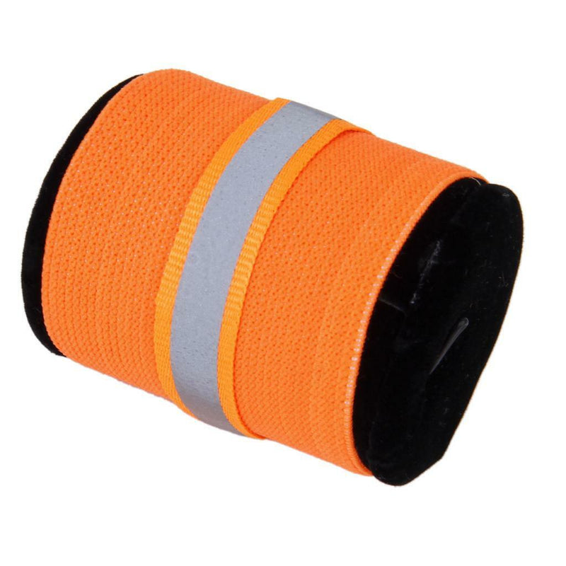 2x Orange Elastic Pet Dog Leg Bands Knee Protector With Reflective Strips L