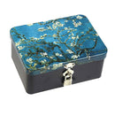 Portable Candy Storage Tin Box Lipstick Organizer Van Gogh Apricot Flower