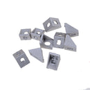 10PCS 20x20mm Grey Aluminum L Shape Brace Corner Joint Right Angle Bracket LJAU