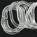 12Pcs Plastic Bathroom Shower Curtain Hooks Rings - Clear S1K5