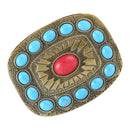 Men Women Turquoise Classic Boho Belt Buckle Western Cowboy Buckle Bronze