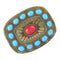 Men Women Turquoise Classic Boho Belt Buckle Western Cowboy Buckle Bronze
