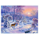 Deer in Snow DIY Full Drill Round Diamond Painting Embroidery Home Decor