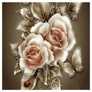 Needlework Diamond Painting Flower Peony Series Cross Stitch DIY Round Diam