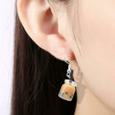 2 Pairs Women Bubble Tea Drop Earrings Personality Milk Tea Drink Earring TLE