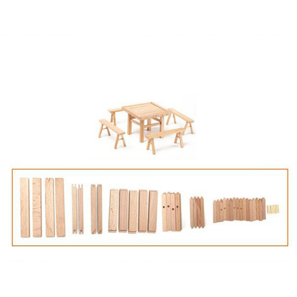 Wood Disassembly Crafts Kits Nut Hand-assembled Tenon Chair Toys Age 3+