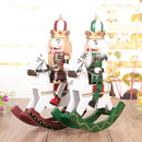 Soldier Nutcracker Rocking Horse Collectible Wooden Christmas Nutcracker,