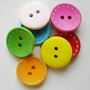 100pcs 2 Holes Round Wood Mixed Button Cloth Sewing Scrapbook DIY Crafts U8 X2X7