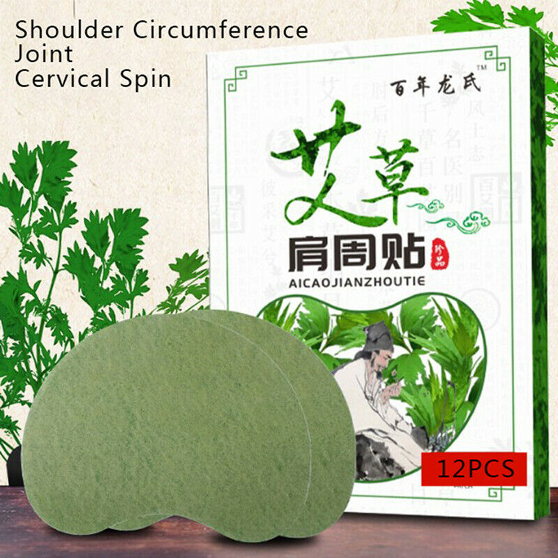 12Pcs Natural Shoulder Pain Relief Patch Self-Heating Adults Moxibustion Pla Ew