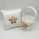 Wedding Ring Pillow Cushion with Flower Basket Ring Bearer for Beach Wedding