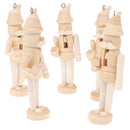 1Pc 12cm Nutcracker Puppet White Embryo Walnut Soldier Shaped Ornament- OZ