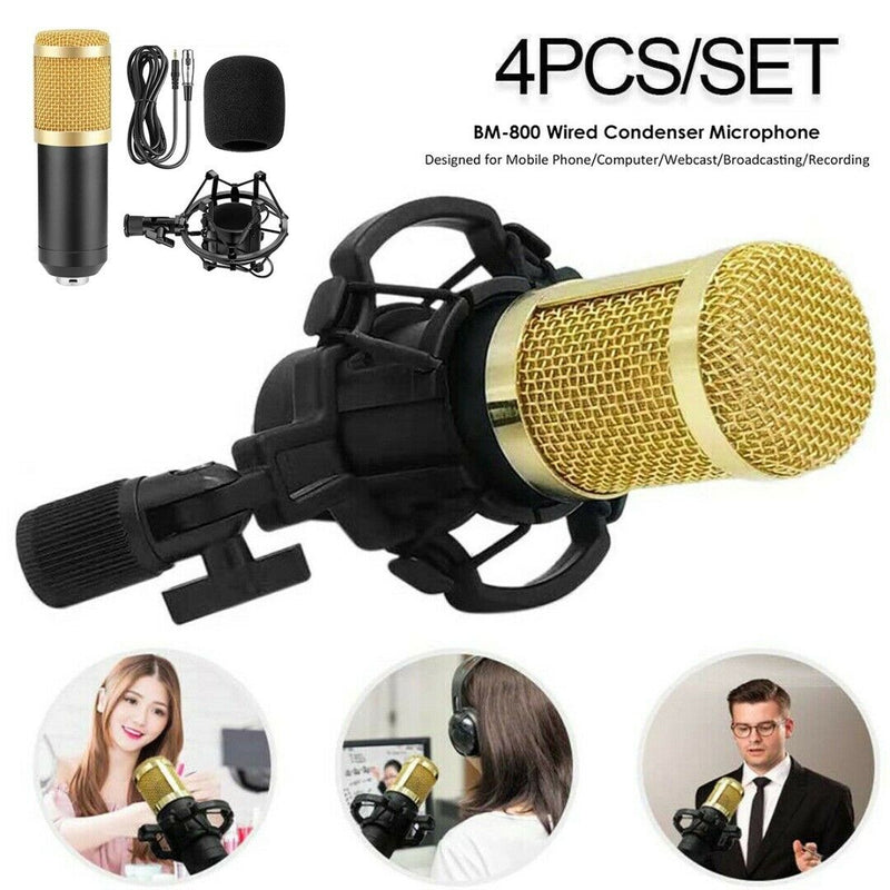 BM-800 Condenser Microphone Professional Broadcasting Studio Recording Mic Kit b