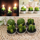 6Pcs Mini Tealight Candles Long Burning Unscented Succulent Tea Light Home Decor