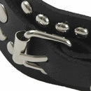 Fashion Punk Rivet Stud Fashion Unisex Leather Belt Bangle Bracelet (Black)