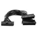 24Pin 20+4pin Dual PSU ATX Power Supply Adaptor Cable Connector For Mining 34cm