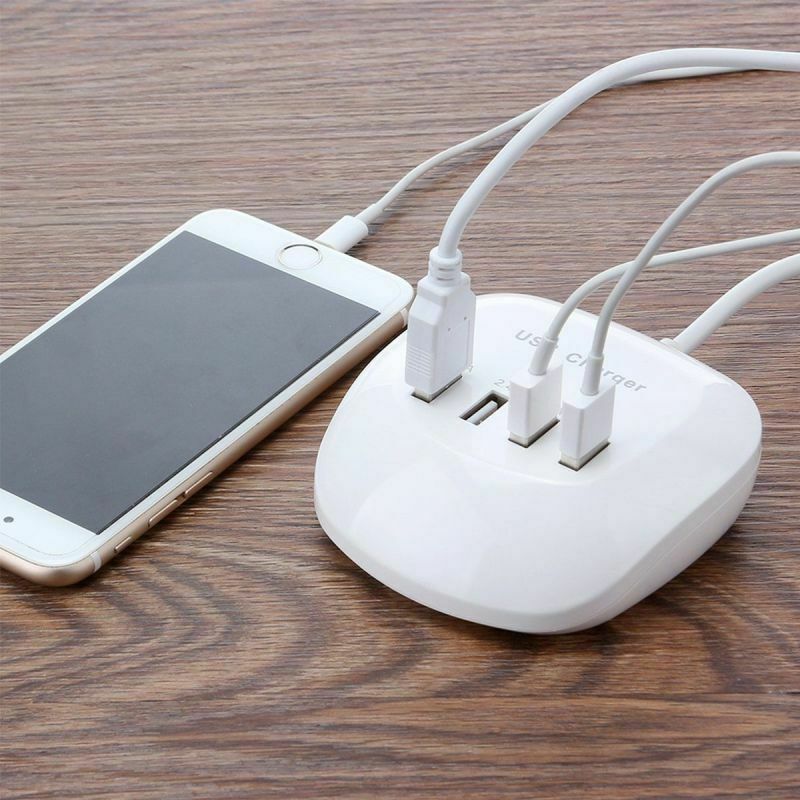 4-Port 3.4A 77W USB HUB Phone Desktop Wall Charger Fast Charging Station PMR