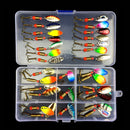 31 pcs Assorted Fishing Lures Metal Fishing Baits Bass Spoon Spinner Baits  L4B9
