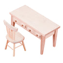 1/12 Miniatures Unpainted Table And Chair Set Furniture Room DIY Ornaments