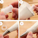 Silicone Reusable Piping Bag 6 Icing Nozzles Fondant Cake Pastry Decorating LJ