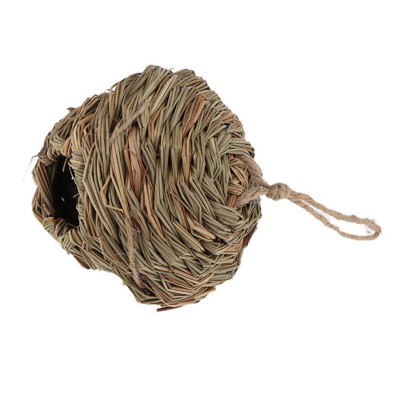 2Pcs Handwoven Straw Bird Lounge Nest Birdhouse Box for Hatching Breeding Garden