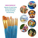 Paint Brushes 50 Pcs,Nylon Hair Brushes Set Blue Round Pointed Paints Brush A9D6