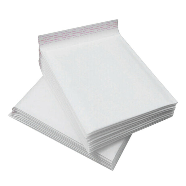 50 Pieces Bubble Padded Envelopes Self Seal Mailers Bags White 12x18cm