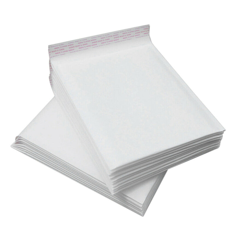 50 Pieces Bubble Padded Envelopes Self Seal Mailers Bags White 12x18cm