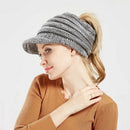 Gray Spring Winter Female Ball Cap Winter Hat for Women Girl
