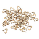 50x Wooden Heart Shaped Slice Discs for DIY Crafts Mini Ornament Wedding De L8Y7