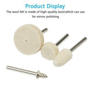 2X(123Pcs Wool Felt Polishing Pad Felt Mounted Mandrel Set Grinding Head Bu
