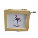 Wood Music Box Hand Crank Musical Box Creative Birthday Gifts Flamingo A
