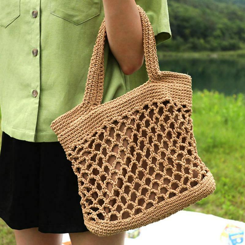 Handbag Women Fashion Woven Straw Bag Summer Large Beach Tote Bag Travel Sh Z2X1