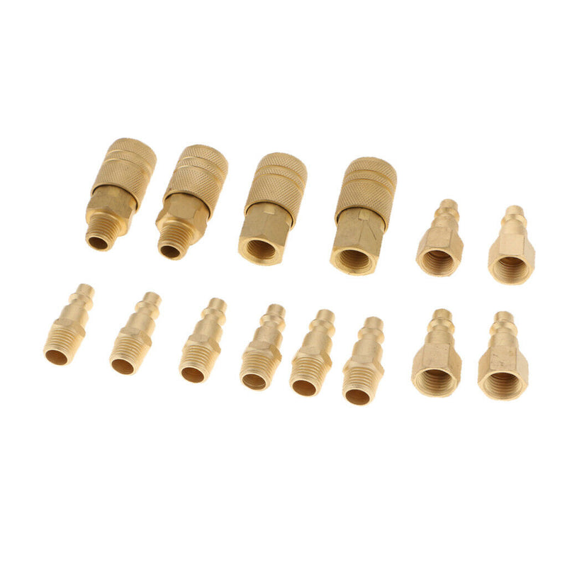 14pcs Quick Release Coupler Set 1/4" Air Hose Connector For Fitting NPT