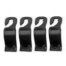 4pcs Car Seat Back Hook Concealed Headrest Hanger Organizer for Bag (Black)