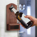 Wall Mounted Bottle Cap Opener with Cap Catcher Wood Home Keg Rustic Beer X6S4