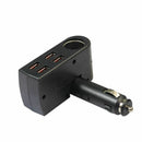 New Black 4 Usb Supply Charger + Car Cigarette Lighter Extender Splitter Ca