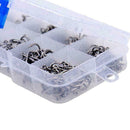 500pcs Assorted Sharpened RAtal Fishing Hooks Tackle 10Size+Box Baits Lures G6Z0