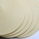 Indoor & Outdoor Round Woven Placemat, Set of 6 Perfect for Fall, Dinner Pa