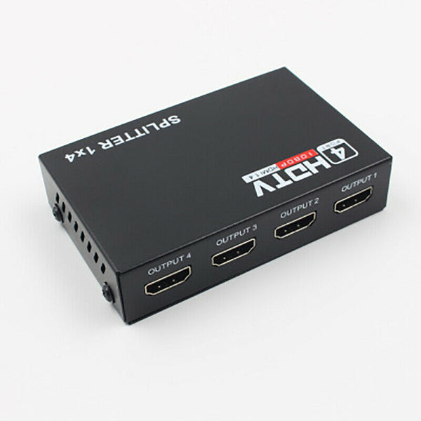 1 in 4 out Full HD HDMI Splitter 1X4 4 Port Hub Repeater Amplifier v1.4  GIJ