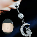 White Moon Owl Pendant Navel Piercing Women Belly Button Ring Piercing JewelrSP