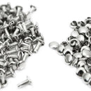 100x Double Caps Plate Round Rapid Rivets Set for Bracelet Bag Craft Accessory
