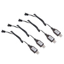4pcs 7.4V USB to SM 4-Pin Li-po Batteries Charge Cable for RC Drone Car Toys
