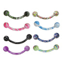 8pcs Unisex Stainless Steel 3mm Ball Barbell Curved Eyebrow Rings Navel Bars