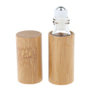 10Pcs Bamboo 5ml 10ml Refillable Empty Essential Oil Roll On Bottles Roller Ball