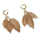 Fashion Simulation Leaf Pendant Earrings Texture Metal Grain Leaf Earrings