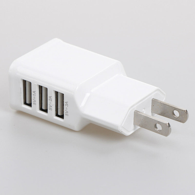 5V 2A 3-Port USB wall adapter charger US plug for phone  JR