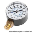 2X(Pressure Tester Gauge Tools 0-100 Psi 0-7Bar 1/8 Inch Npt Face Side Moun