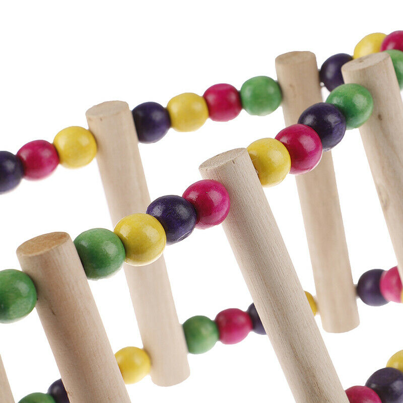 Wood Parrot Drawbridge Bird Ladder Climb Cableway Hamster Toys Birdcage Brid_