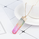 Irregular Rainbow Stone Natural Crystal Pendant Necklace Chakra Rock Quartz 1PC